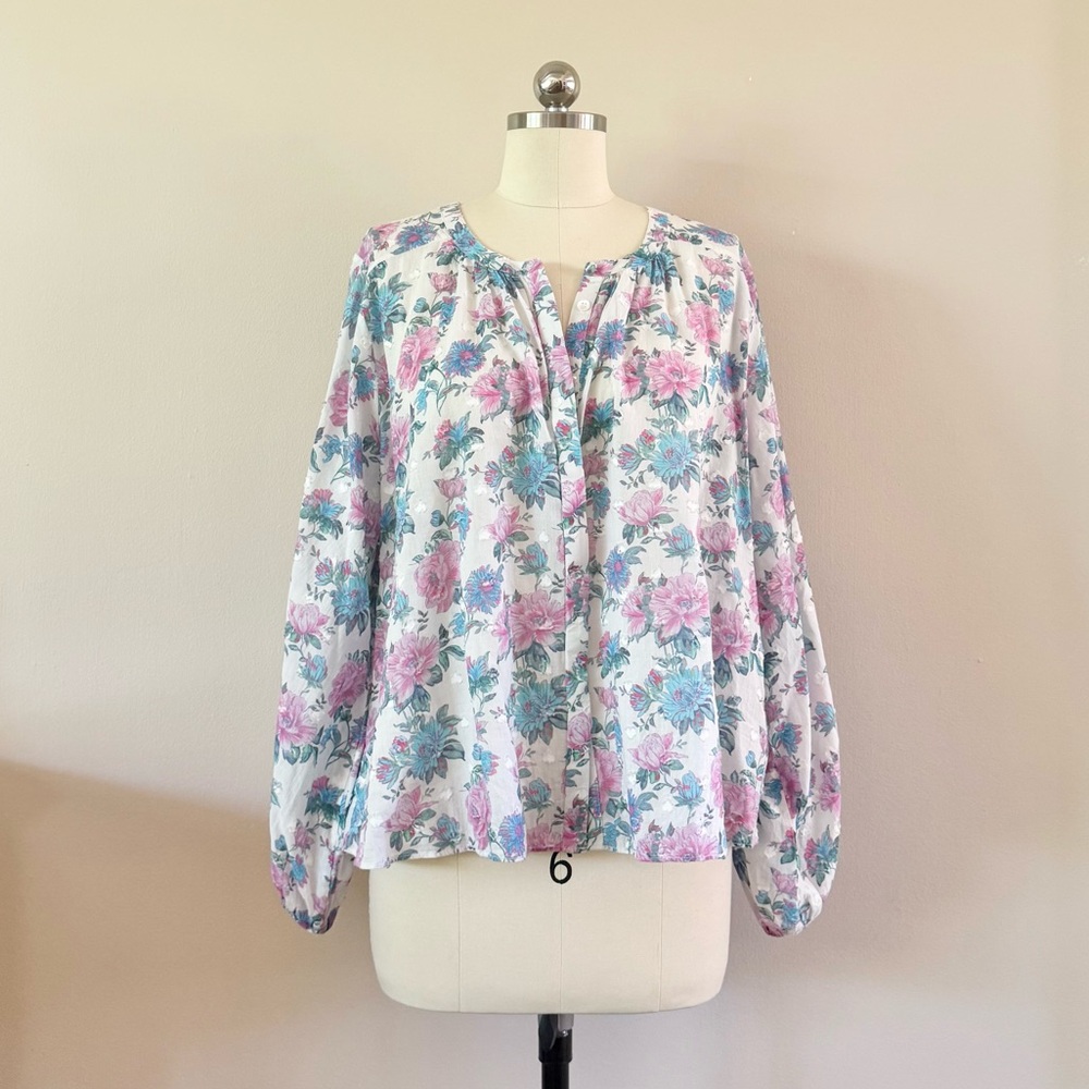 LoveShackFancy / Renate Blouse in Sea Orchid - Picture 5 of 9